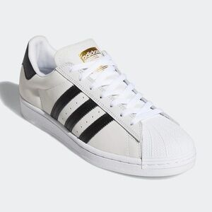 Adidas Superstar ADV White and Black with Gold Accents